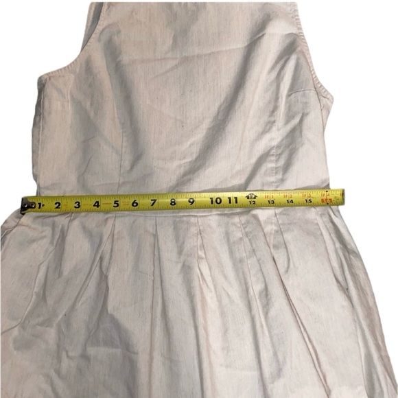 Size 12 Gap Linen Blend Dress with Yellow Trim - Picture 10 of 11